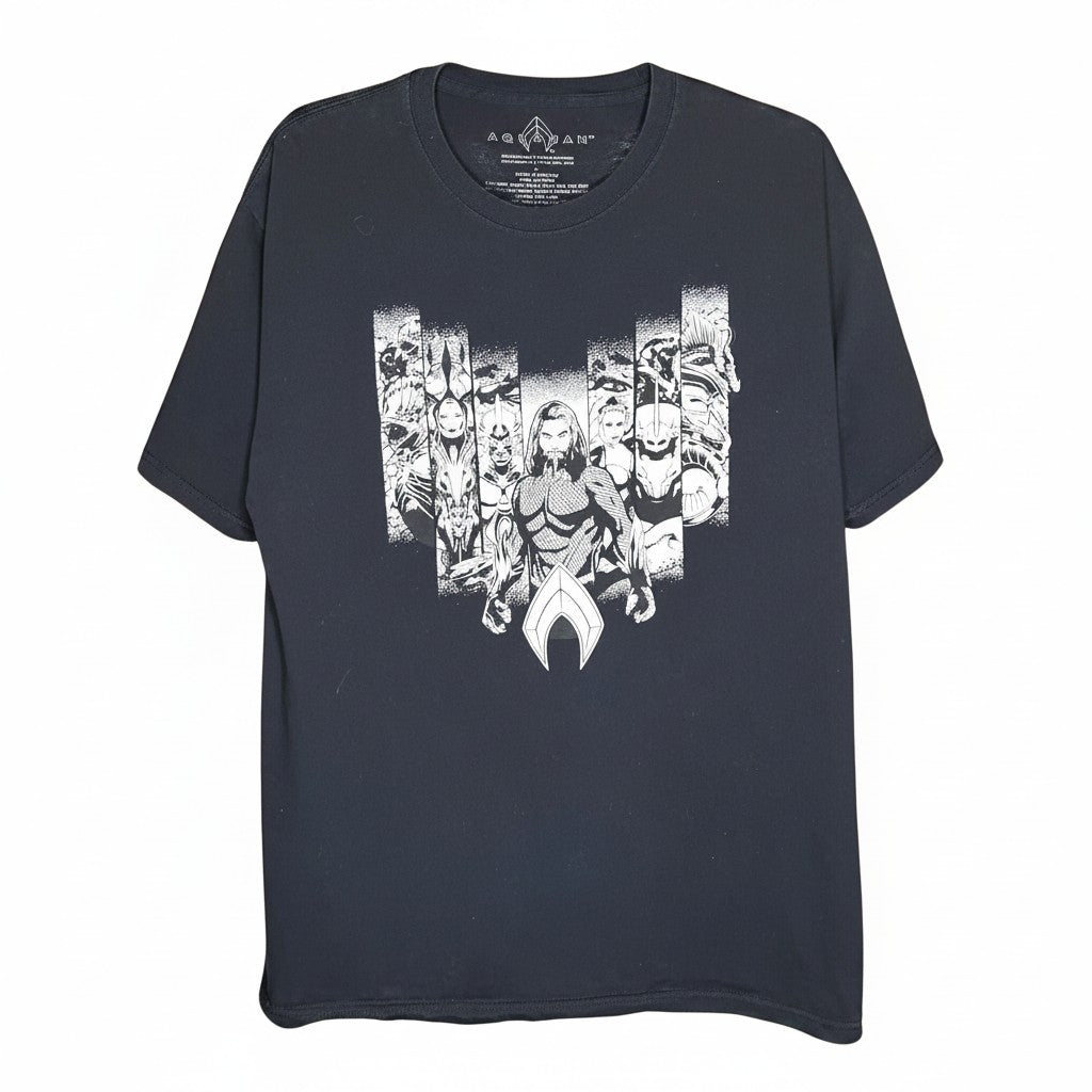 Velouria Vintage black 100% cotton DC Comics Aquaman graphic t-shirt with white character print