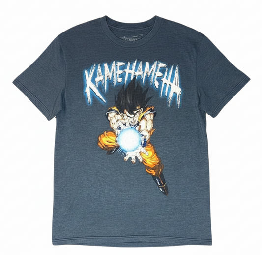 Velouria Vintage Dragonball Z Kamehameha graphic t-shirt in heathered blue cotton-polyester blend